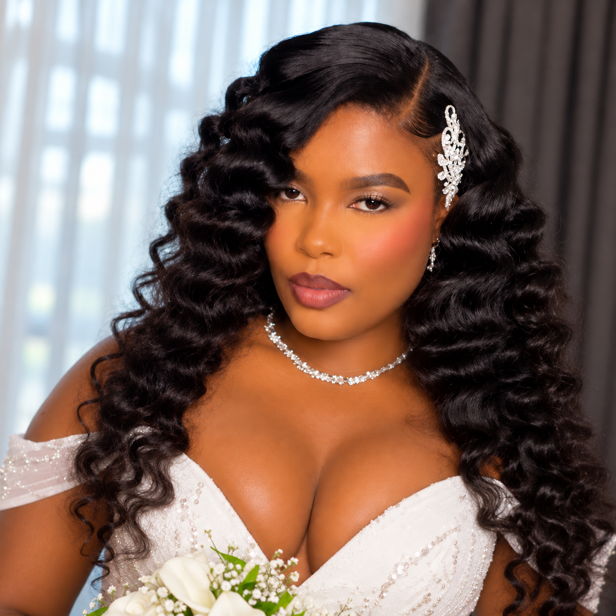 Bridal Curls hair and makeup by Ceska Beauty